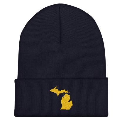 Michigan Cuffed Beanie | Maize Outline