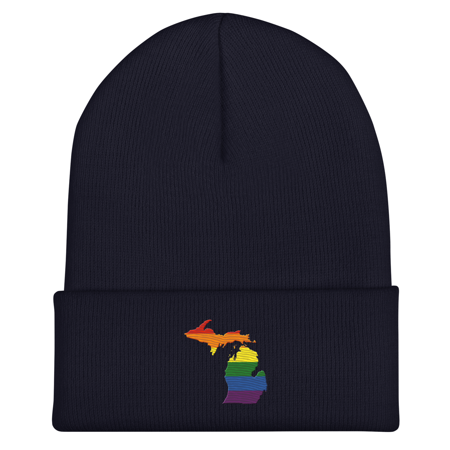 Michigan Cuffed Beanie | Rainbow Pride Outline