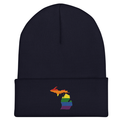 Michigan Cuffed Beanie | Rainbow Pride Outline