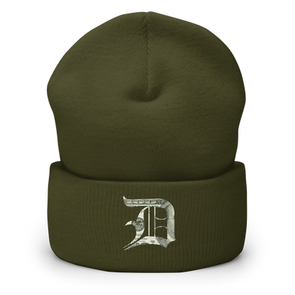 Detroit 'Old English D' Cuffed Beanie (Benjamins Edition)