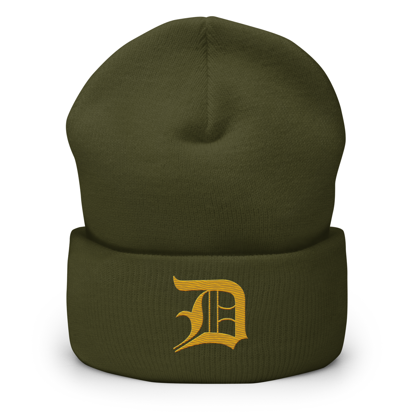 Detroit 'Old English D' Cuffed Beanie (Gold)