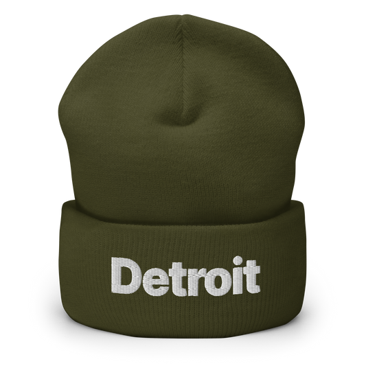 'Detroit' Cuffed Beanie (Small SUV Font)