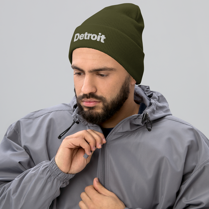 'Detroit' Cuffed Beanie (Small SUV Font)