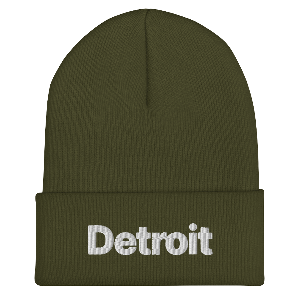 'Detroit' Cuffed Beanie (Small SUV Font)