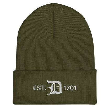 Detroit 'EST. 1701' Cuffed Beanie (w/ Old English 'D')