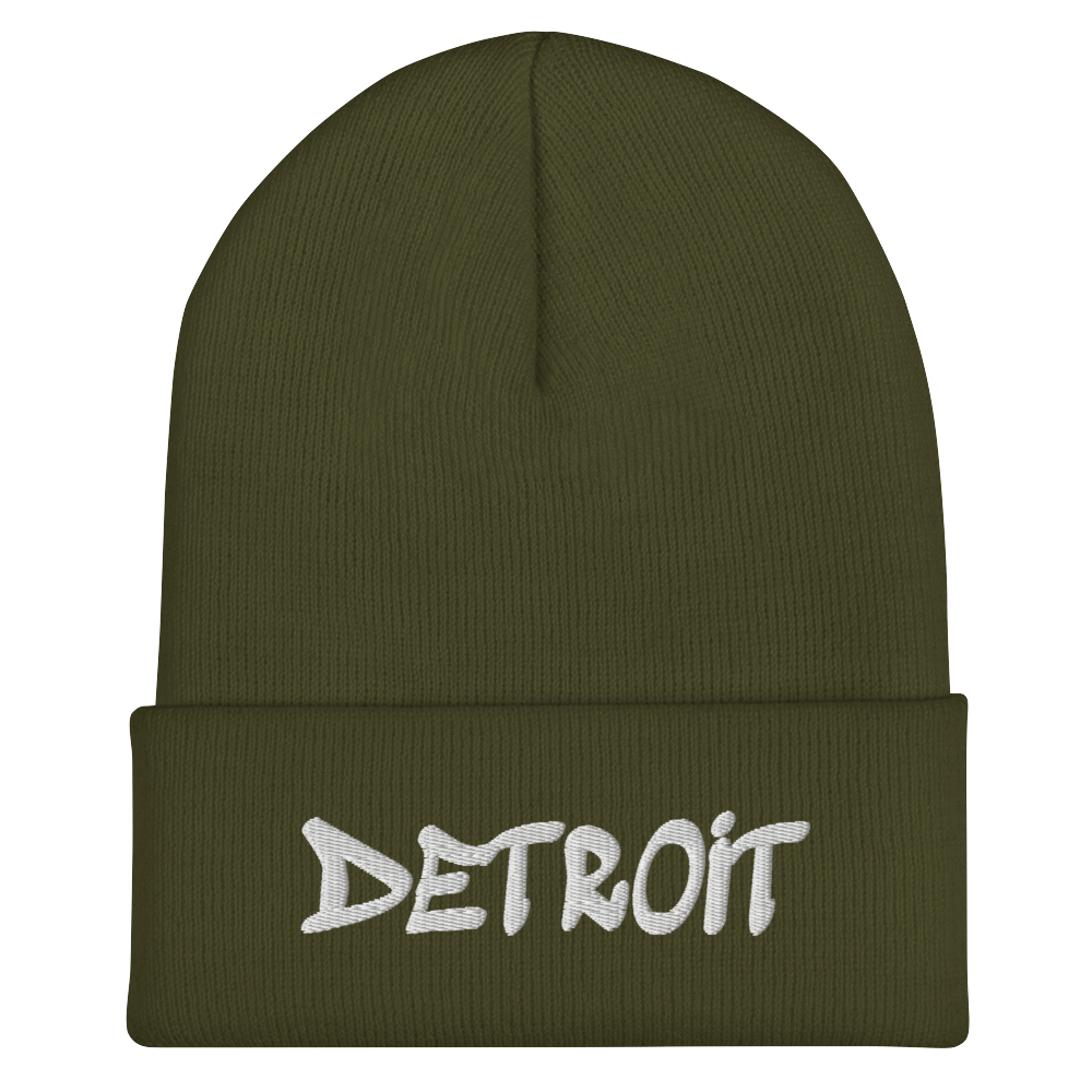 'Detroit' Cuffed Beanie (Tag Font)