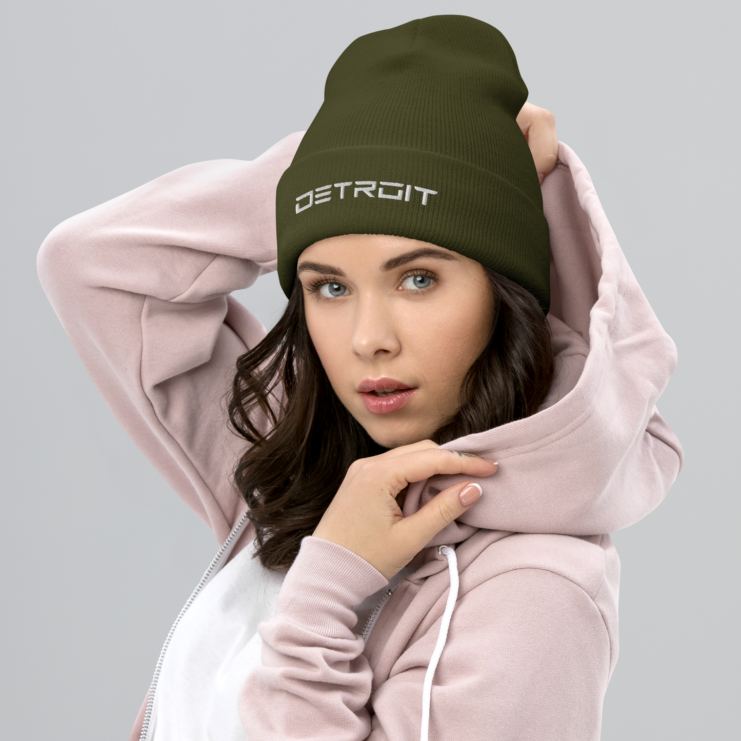 'Detroit' Cuffed Beanie (Electric Font)