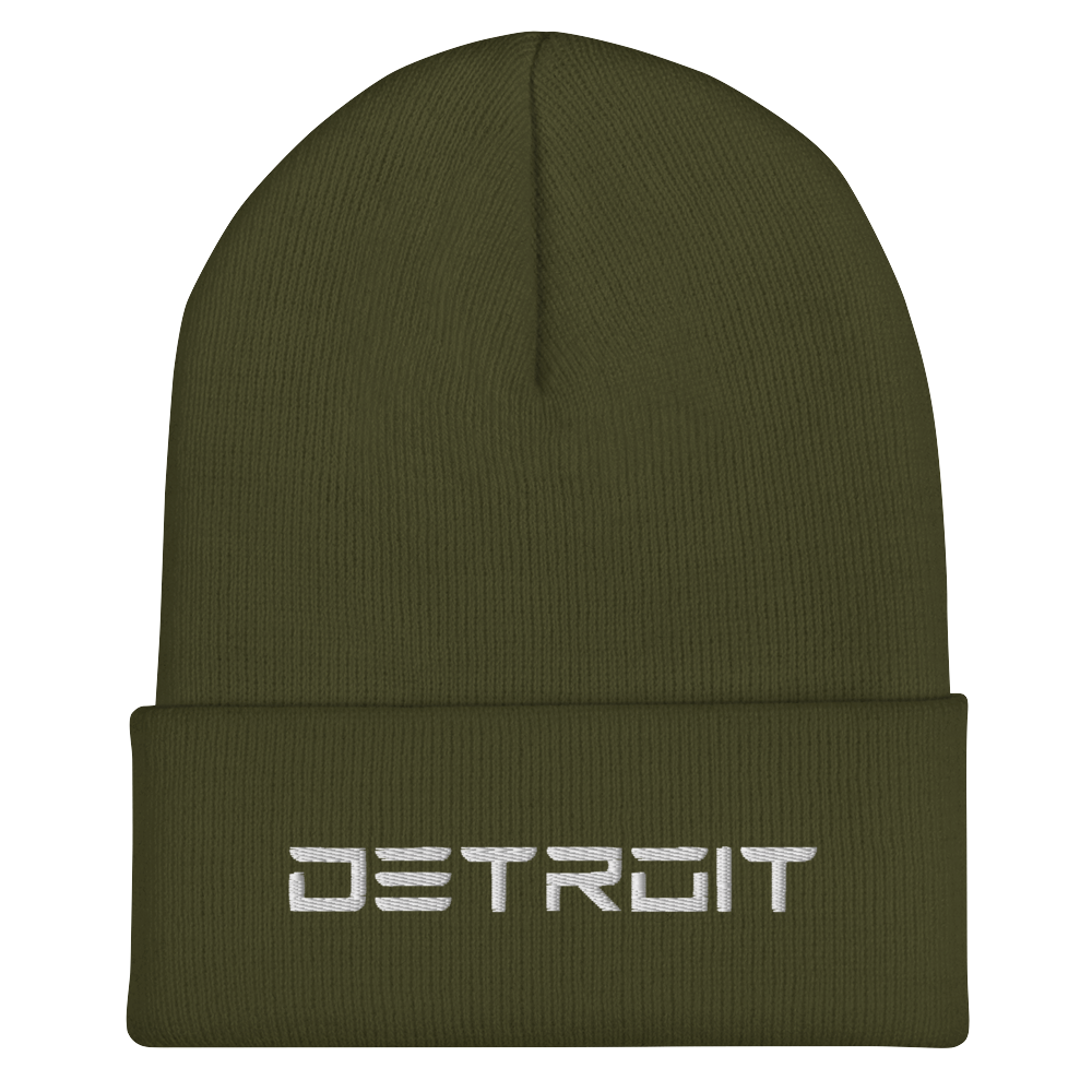 'Detroit' Cuffed Beanie (Electric Font)