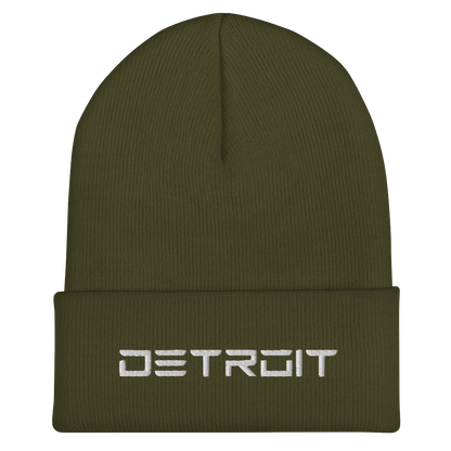 'Detroit' Cuffed Beanie (Electric Font)