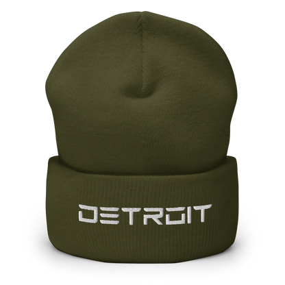 'Detroit' Cuffed Beanie (Electric Font)