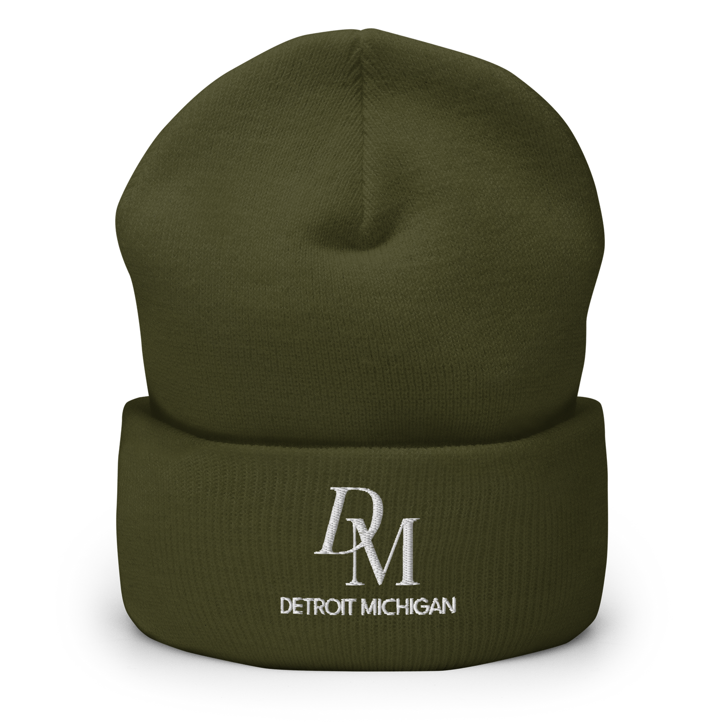 'DM Detroit Michigan' Cuffed Beanie (Luxury Goods Parody)