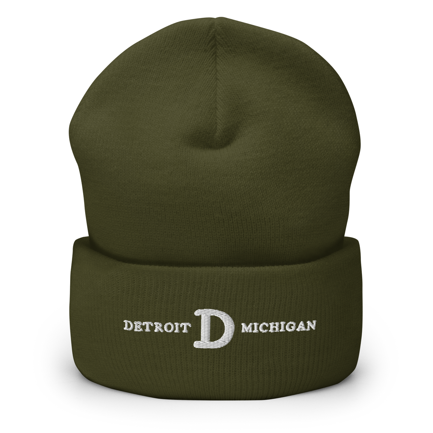 'Detroit Michigan' Cuffed Beanie (w/ Old French 'D')