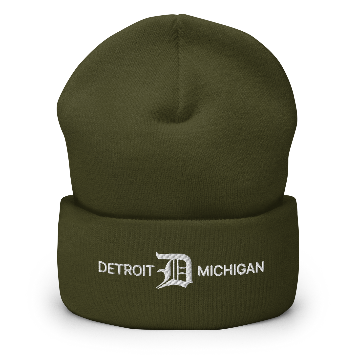 'Detroit Michigan' Cuffed Beanie (w/ Old English 'D')