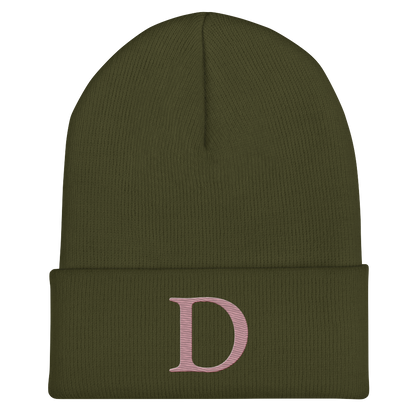 Detroit 'Old French D' Cuffed Beanie (Cherry Blossom Pink)