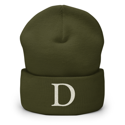 Detroit 'Old French D' Cuffed Beanie (Ivory White)