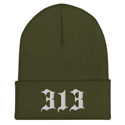 Detroit '313' Cuffed Beanie (Old English Font)