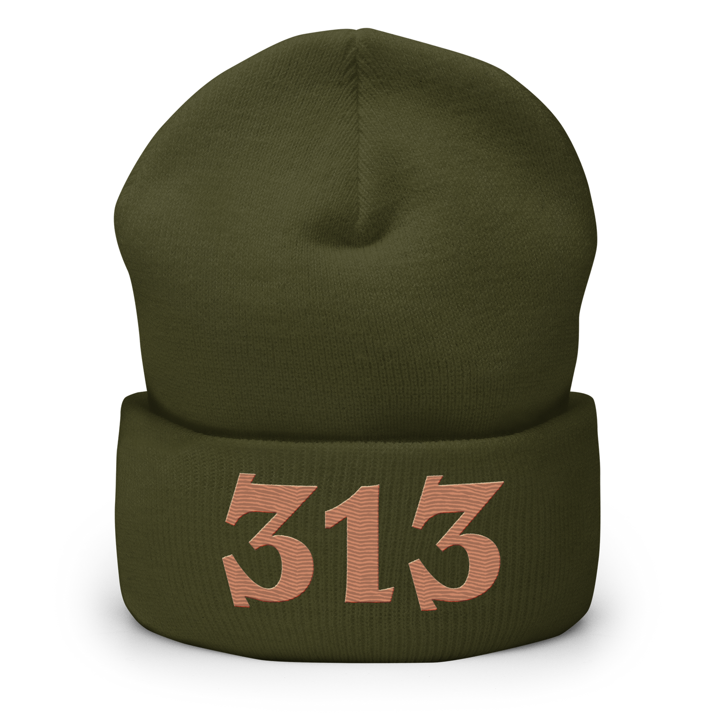 Detroit '313' Cuffed Beanie (Angry Font) | Copper