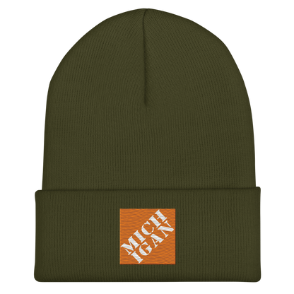 'Michigan' Cuffed Beanie | Construction Retail Parody