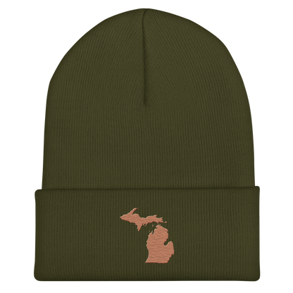 Michigan Cuffed Beanie | Copper Outline