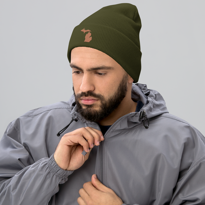 Michigan Cuffed Beanie | Copper Outline