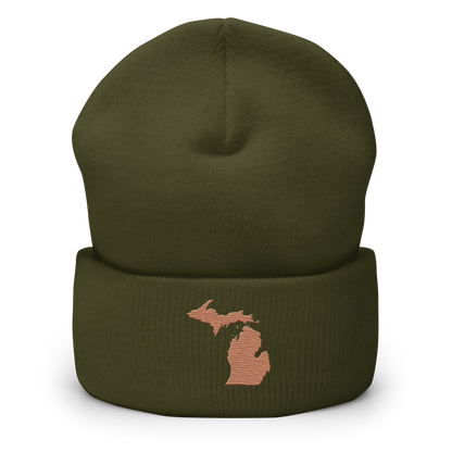 Michigan Cuffed Beanie | Copper Outline