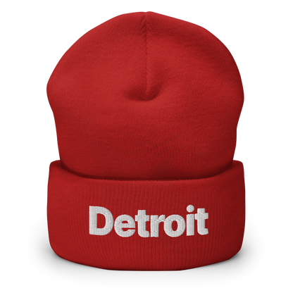 'Detroit' Cuffed Beanie (Small SUV Font)