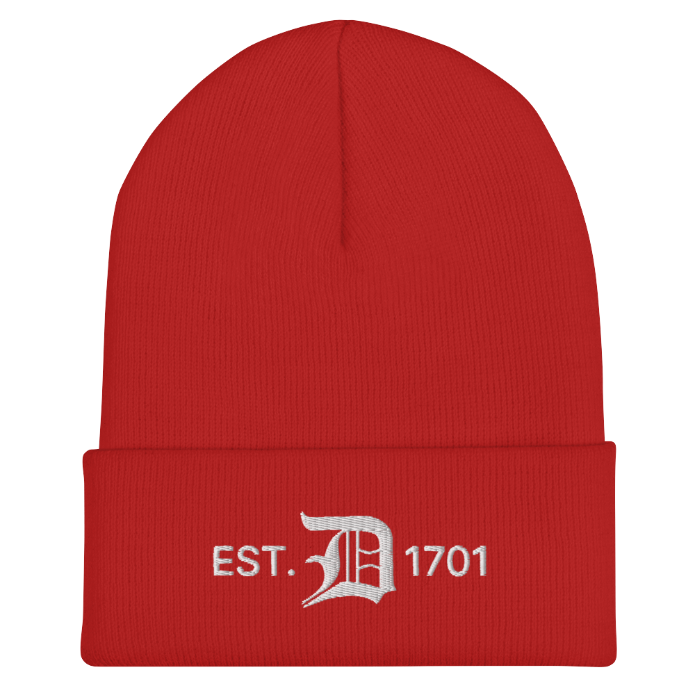 Detroit 'EST. 1701' Cuffed Beanie (w/ Old English 'D')