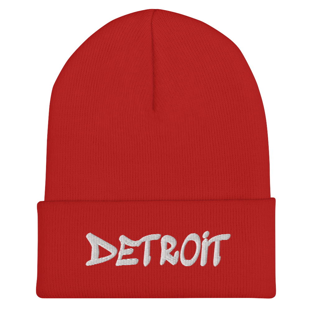 'Detroit' Cuffed Beanie (Tag Font)