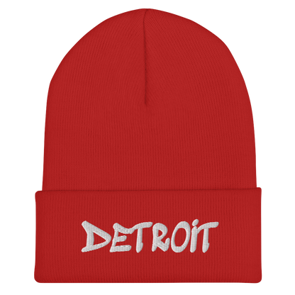 'Detroit' Cuffed Beanie (Tag Font)