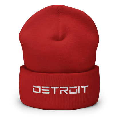 'Detroit' Cuffed Beanie (Electric Font)