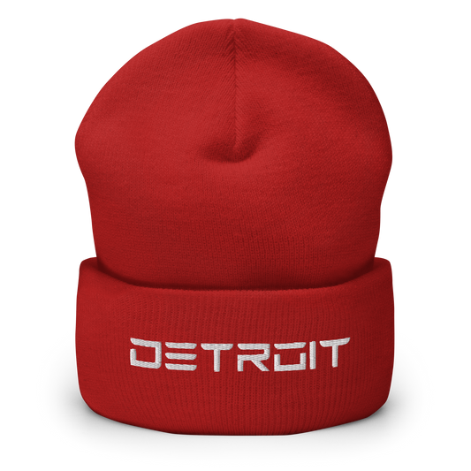 'Detroit' Cuffed Beanie (Electric Font)