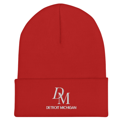 'DM Detroit Michigan' Cuffed Beanie (Luxury Goods Parody)