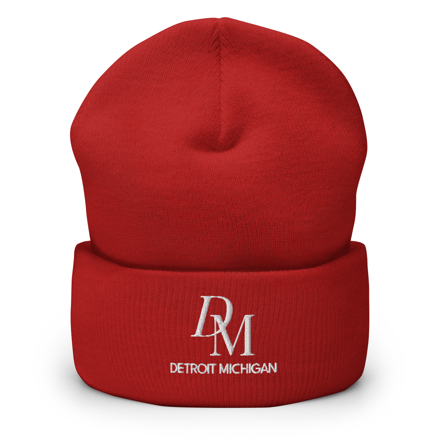 'DM Detroit Michigan' Cuffed Beanie (Luxury Goods Parody)