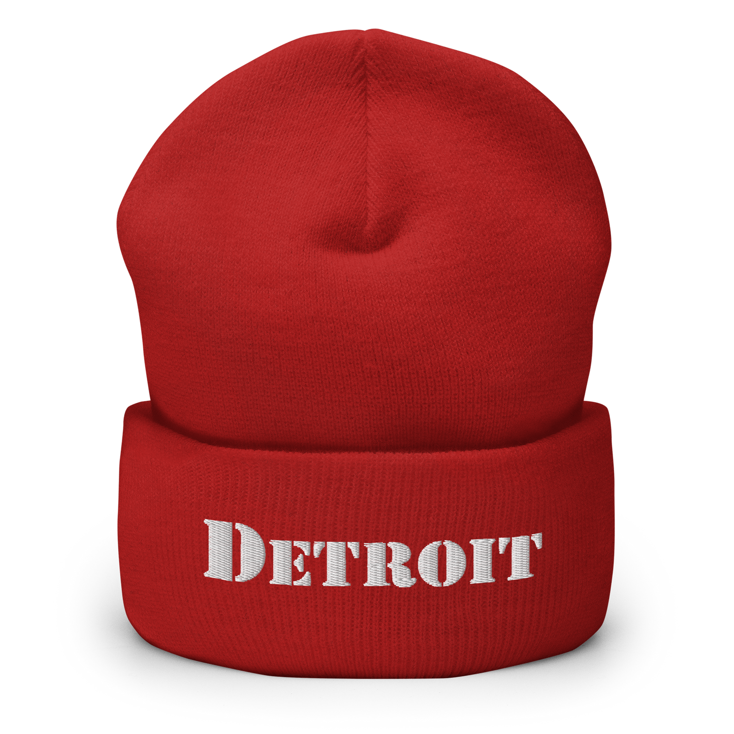 'Detroit' Cuffed Beanie (Army Font)