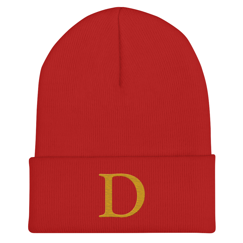 Detroit 'Old French D' Cuffed Beanie (Gold)