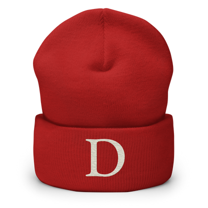 Detroit 'Old French D' Cuffed Beanie (Ivory White)