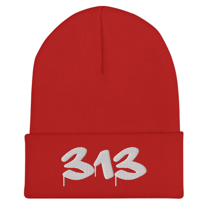 Detroit '313' Cuffed Beanie (Tag Font)