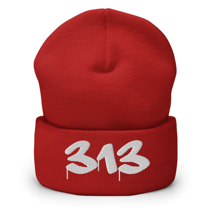 Detroit '313' Cuffed Beanie (Tag Font)