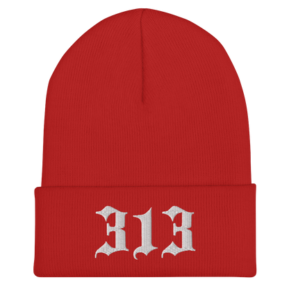 Detroit '313' Cuffed Beanie (Old English Font)