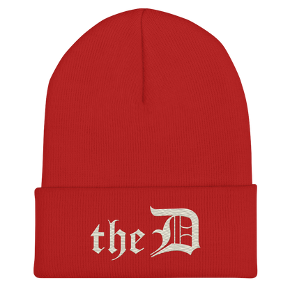 Detroit 'The D' Cuffed Beanie | Ivory White