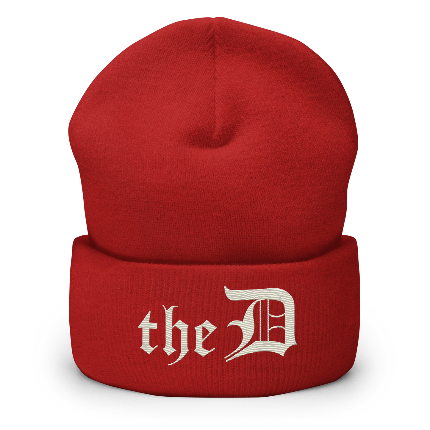 Detroit 'The D' Cuffed Beanie | Ivory White