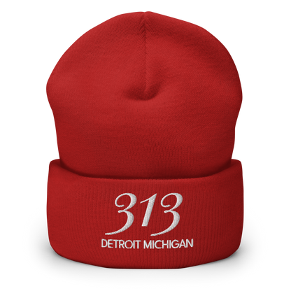 '313 Detroit Michigan' Cuffed Beanie