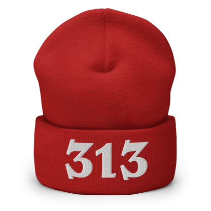 Detroit '313' Cuffed Beanie (Angry Font)