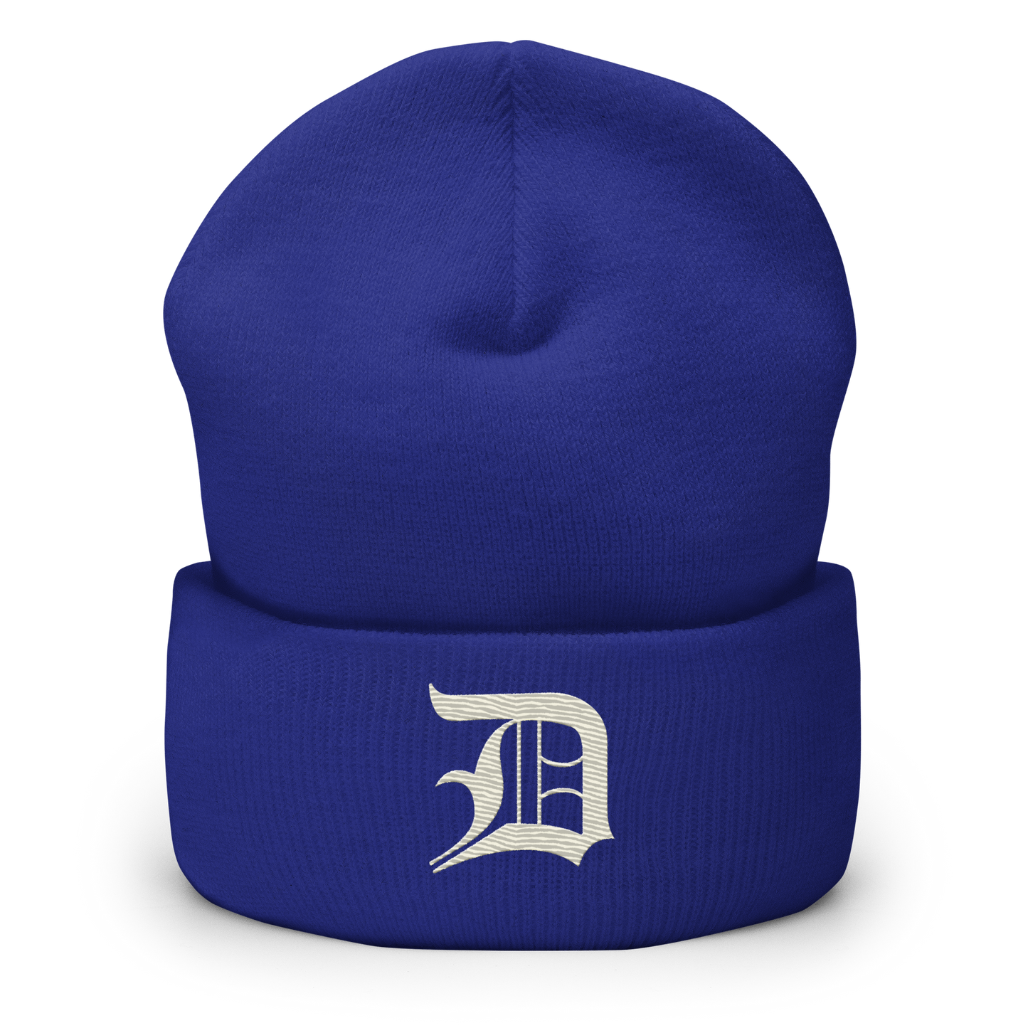 Detroit 'Old English D' Cuffed Beanie (Ivory White)