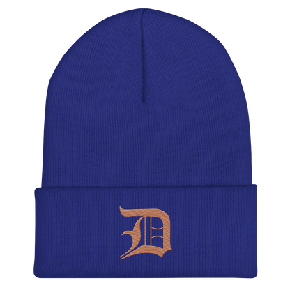 Detroit 'Old English D' Cuffed Beanie (Copper)