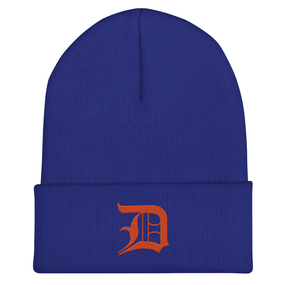 Detroit 'Old English D' Cuffed Beanie (Maple Leaf Orange)