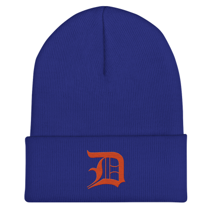 Detroit 'Old English D' Cuffed Beanie (Maple Leaf Orange)