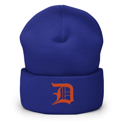 Detroit 'Old English D' Cuffed Beanie (Maple Leaf Orange)