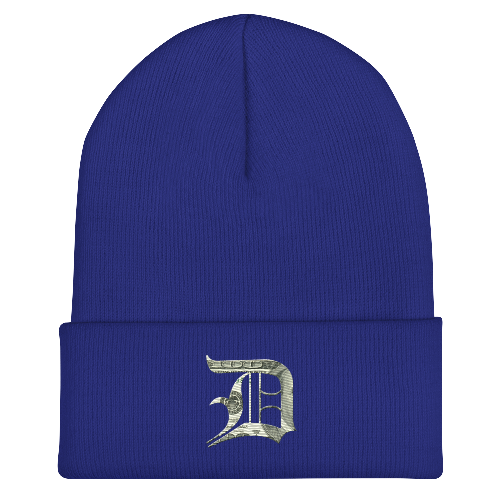 Detroit 'Old English D' Cuffed Beanie (Benjamins Edition)