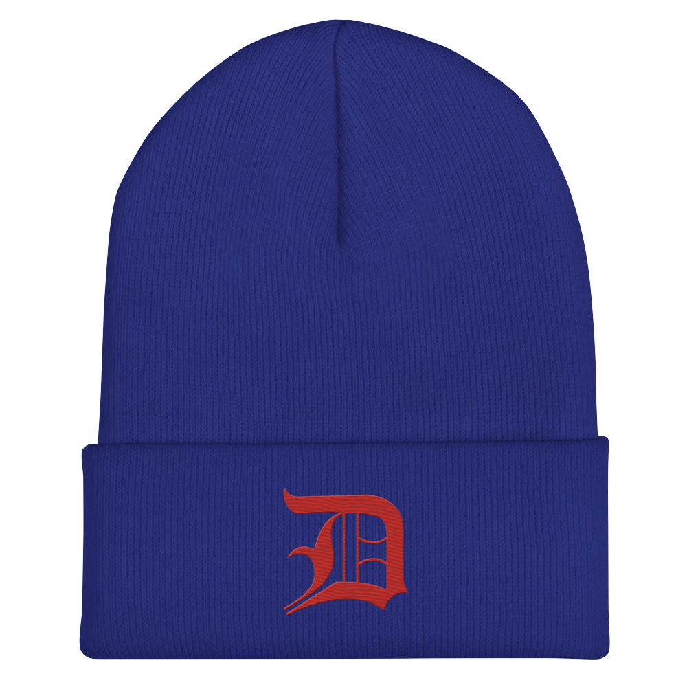 Detroit 'Old English D' Cuffed Beanie (Aliform Red)